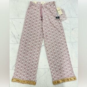 Elegant Pink and Gold Women's Sleepwear Pants NWT